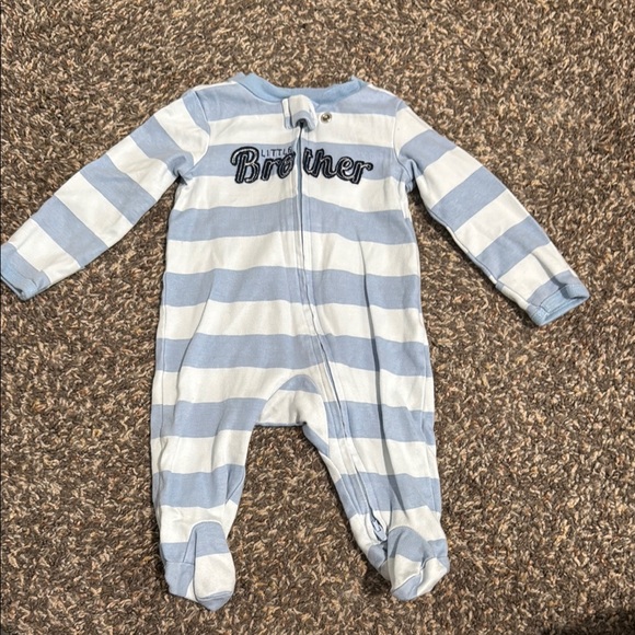 Carter's Blue and White Striped Footie One Piece - Picture 1 of 2